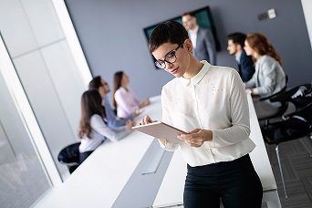 Corporate business team and manager in a meeting